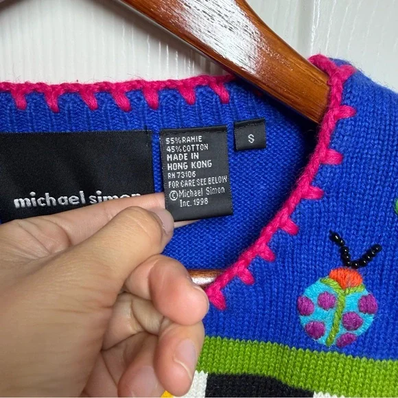rare vintage michael simon butterfly sweater NWT - Picture 15 of 15
